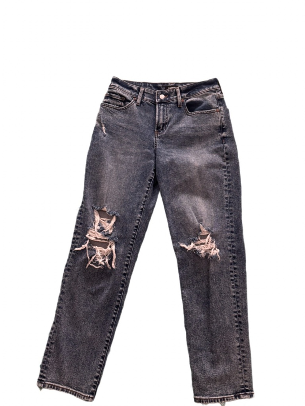Express Mid Rise Distressed Boyfriend Jeans - Size 2R